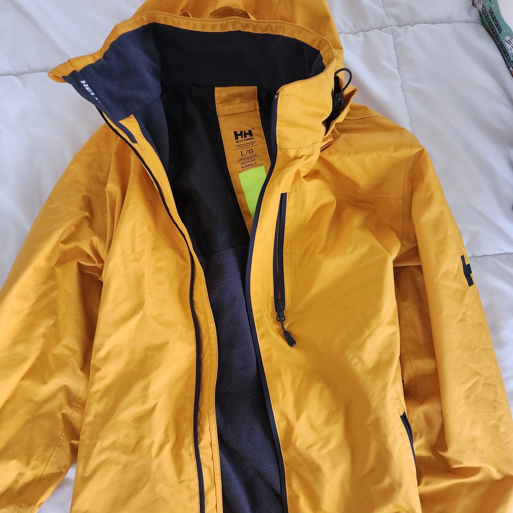 Helly Hansen Men’s Yellow Waterproof Hooded Shell Jacket